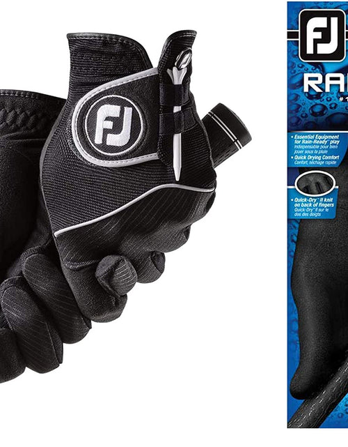 Load image into Gallery viewer, Men&#39;S Raingrip Golf Gloves, Pair (Black)
