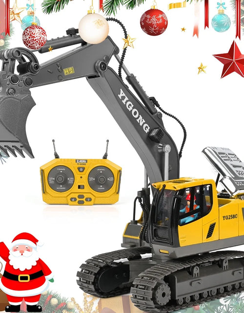 Load image into Gallery viewer, Remote Control Excavator,11 Channel RC Excavator Toys, Rechargeable Construction Vehicle Toys with Lights Sounds,Gifts for Kids 3-12 Years Old
