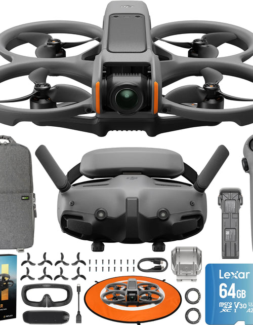 Load image into Gallery viewer, Avata 2 FPV Drone Fly More Combo (1 Battery) with Camera 4K Includes Goggles 3 and RC Motion 3, Immersive Experience, POV Content, Built-In Propeller Guard Bundle with Deco Gear Accessories
