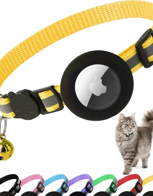 Load image into Gallery viewer, ATUBAN Airtag Cat Collar Breakaway, Reflective Kitten Collar with Apple Air Tag Holder and Bell for Girl Boy Cats, 0.4 Inches
